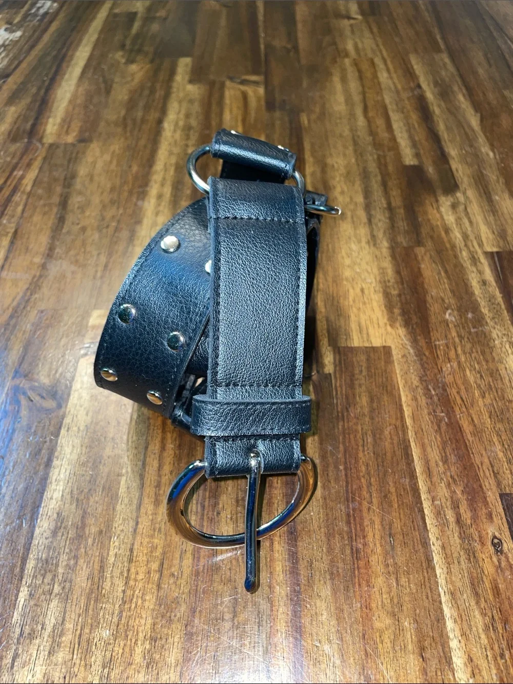 Black Studded Belt with O-Rings